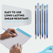 Enday Ballpoint Pens Bulk Blue and Black Pens (240 Pack) 120 Black & 120 Blue - Medium Point (1.0mm)