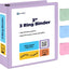 Enday Binders Pastel 3 Ring Binder, Clear View Cover for Letter Size 8.5 x 11'' Paper & 2 Inside Pockets, Ideal for School Supplies, Office, and Home (select inch size)
