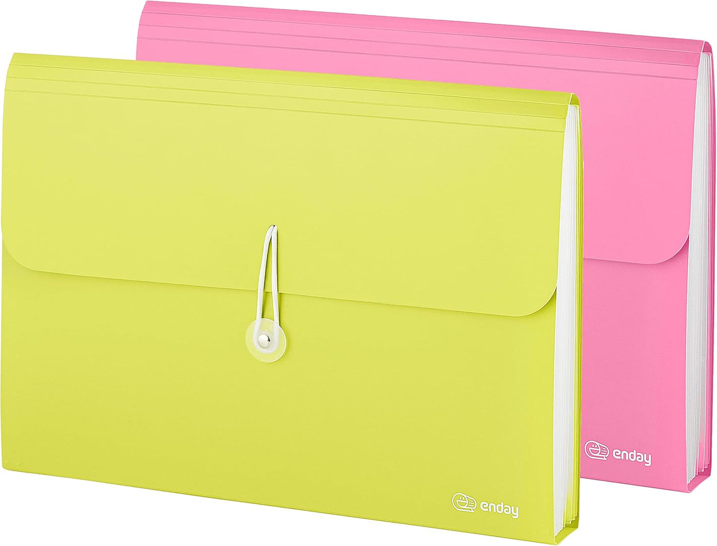 Accordian File Organizer, 7 Pocket Expanding File & Cover Folder with Labels, Plastic Portable Desktop Supplies Letter A4 Paper in Blue and Purple (2 Pack) â€“ by Enday