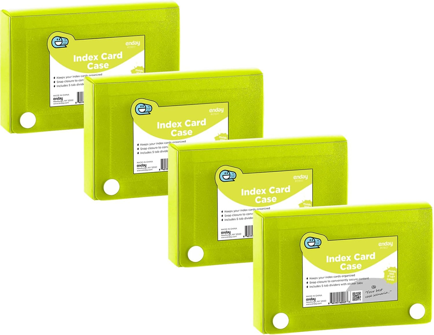 Index Card Holder Blue, 3x5 Note Flash Card Organizer Case, File Box with 5 Dividers, Notecard Box Holds 100 Cards, Also Available in Red, Purple, Green, Pink, Grey, 1 Pack â€“ By Enday