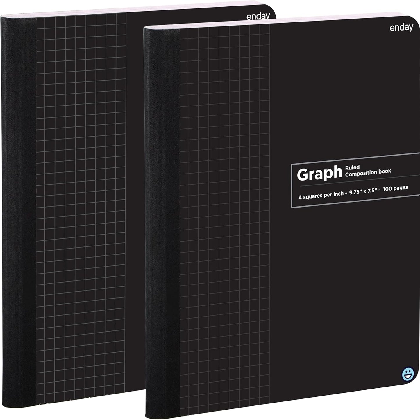 Enday Graph Paper Composition Notebook, Hard Cover Graphing Notebooks, 4 Squares Per Inch Premium Quad Ruled Notebook, 100 Sheets Graphing Notebook for school Journal and Office (2 Pack)