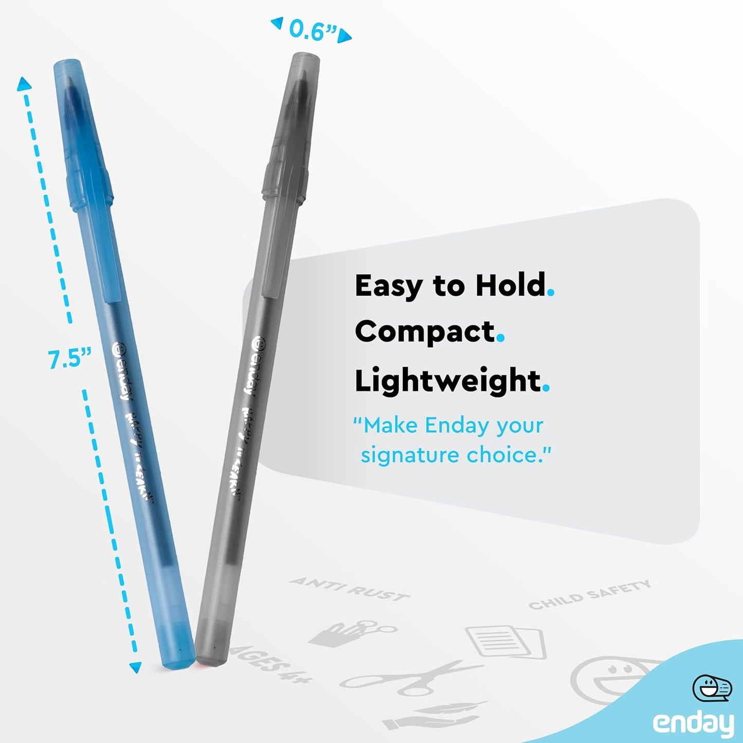 Enday Ballpoint Pens Bulk Blue and Black Pens (240 Pack) 120 Black & 120 Blue - Medium Point (1.0mm) Flexible Round Barrel For Writing Comfort, Pens Bulk for School, Home and Office.