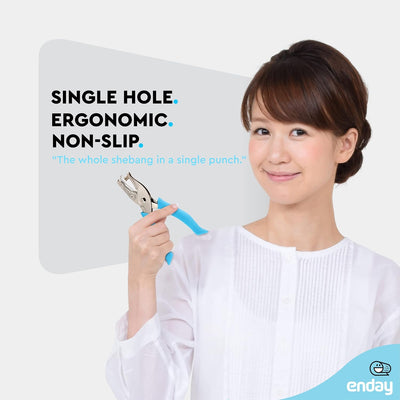 Single Hole Punch Metal Blue, 1/4â€ Hole Puncher with Soft Grip Handles for Paper and Crafts Round Circle Shape, for Kids and Adults, Also Available in Green, Pink, Red, Purple, Grey, 1 Pc â€“ by Enday