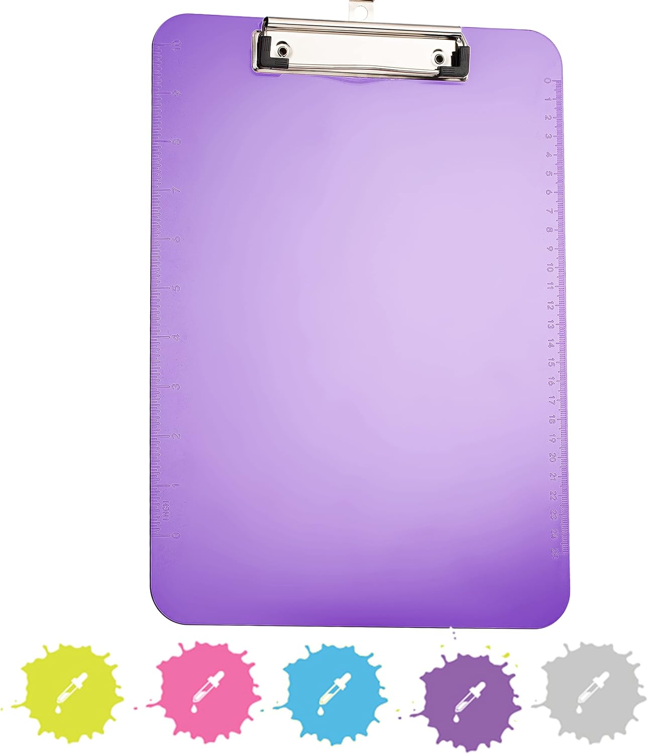 Plastic Clipboard Standard Size Blue, Translucent Low Profile Clip Board, Hangable Clipboard, 12.7â€ x 9â€, Holds 100 Sheets, Also Available in Green, Purple, Pink, Red, Grey, 1 Pc - by Enday