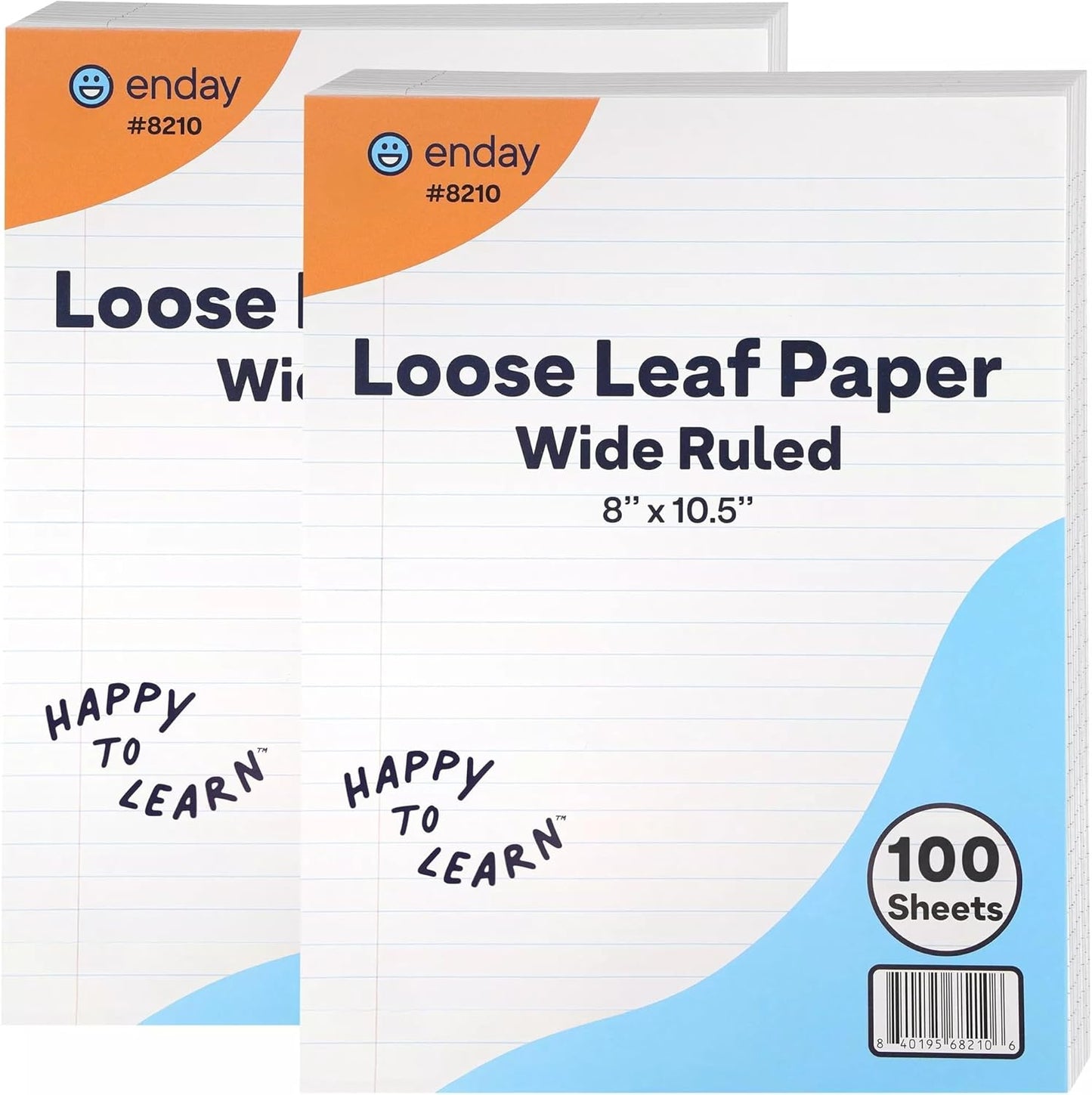 Emraw Wide Ruled Filler Paper, Perfect for Normal Everyday Notetaking 8"x10.5" x 0.32" Inch, 2 Pack - 100 Sheets Per Pack (Total 200 Sheets)