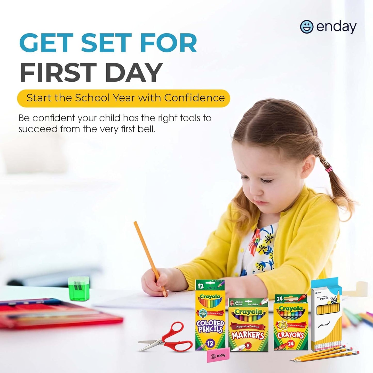 Enday Back to School Supplies Kit - Grades K-5, 83 Piece Back to School Supplies Kit, Kindergarten School Supplies Kids for Girls & Boys