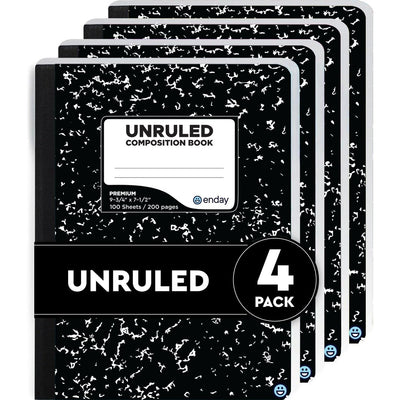Emraw Black Marble Composition Book Unruled Paper 100 Sheet Office Dairy Drawing Note Books Journals Meeting Notebook Hard Covers Pack Of 4 Writing Book For school