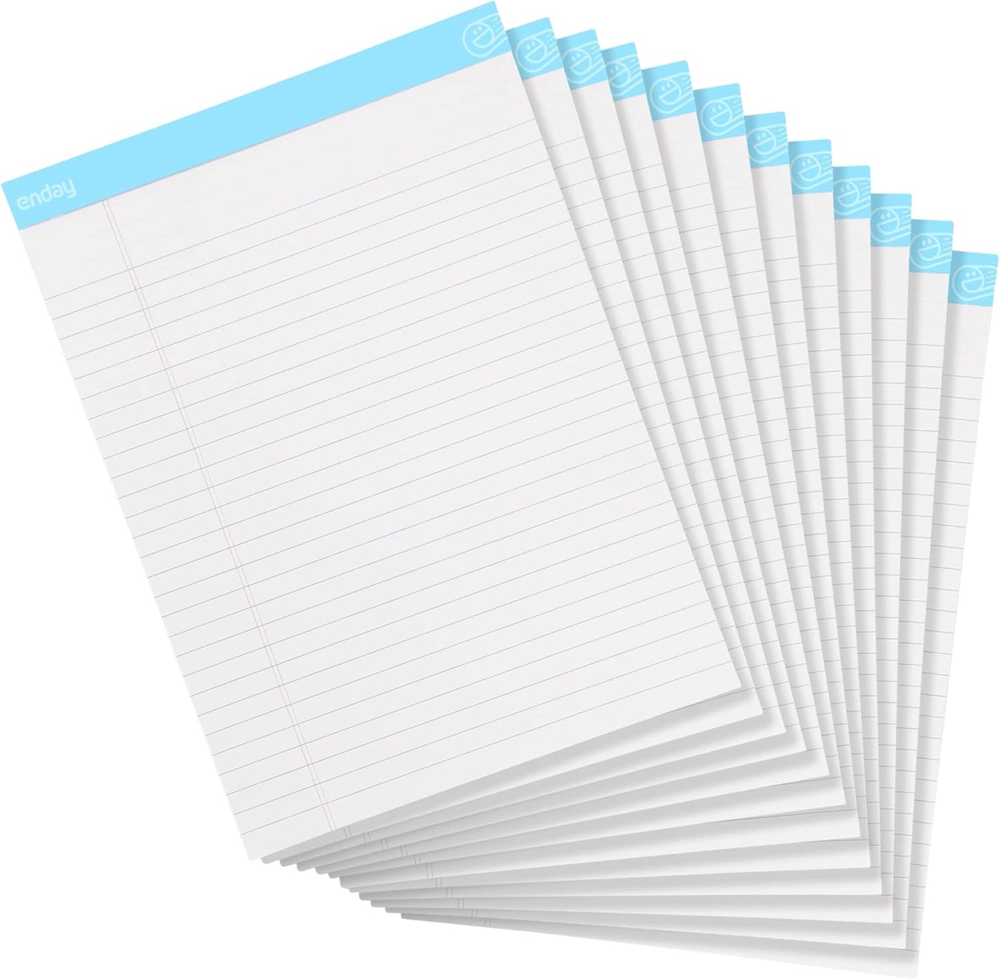 Emraw White Micro Perforated Edge Legal Ruled Universal 50 Sheets Letter Size Writing Pad- 50 Ct. 8.5" X 11.75" (Pack of 12)