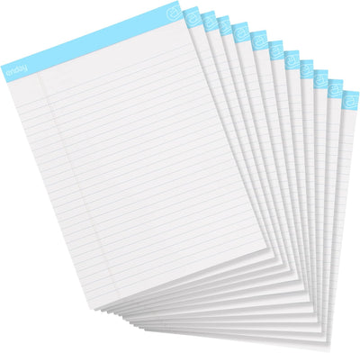 Emraw White Micro Perforated Edge Legal Ruled Universal 50 Sheets Letter Size Writing Pad- 50 Ct. 8.5" X 11.75" (Pack of 12)