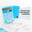 Enday Solar Powered 12-Digit Calculator - Blue, Large Display, Perfect for Office & School
