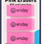 Erasers Pencil, Oval Hi Polymer Large Soft Eraser, Rubber and Non â€“ Abrasive Eraser, Cute Drawing School Supplies Fun for Kids and Artists Erasers in Pink, Purple, Blue, Green (4 PC) â€“ by Enday