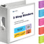 3 Ring Binder Clear View Cover with 2 Inside Pockets, Colored School Supplies Office and Home Binders – by Enday