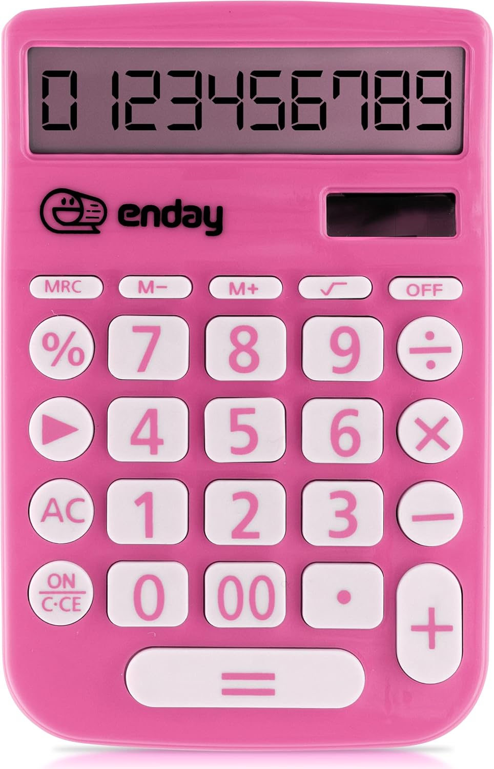Enday Solar Powered 12-Digit Calculator - Blue, Large Display, Perfect for Office & School