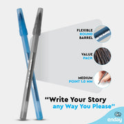 Enday Ballpoint Pens Bulk Blue and Black Pens (240 Pack) 120 Black & 120 Blue - Medium Point (1.0mm)