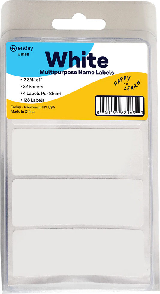 White Multipurpose Name Labels 2 3/4" X 1" (128/Pack)