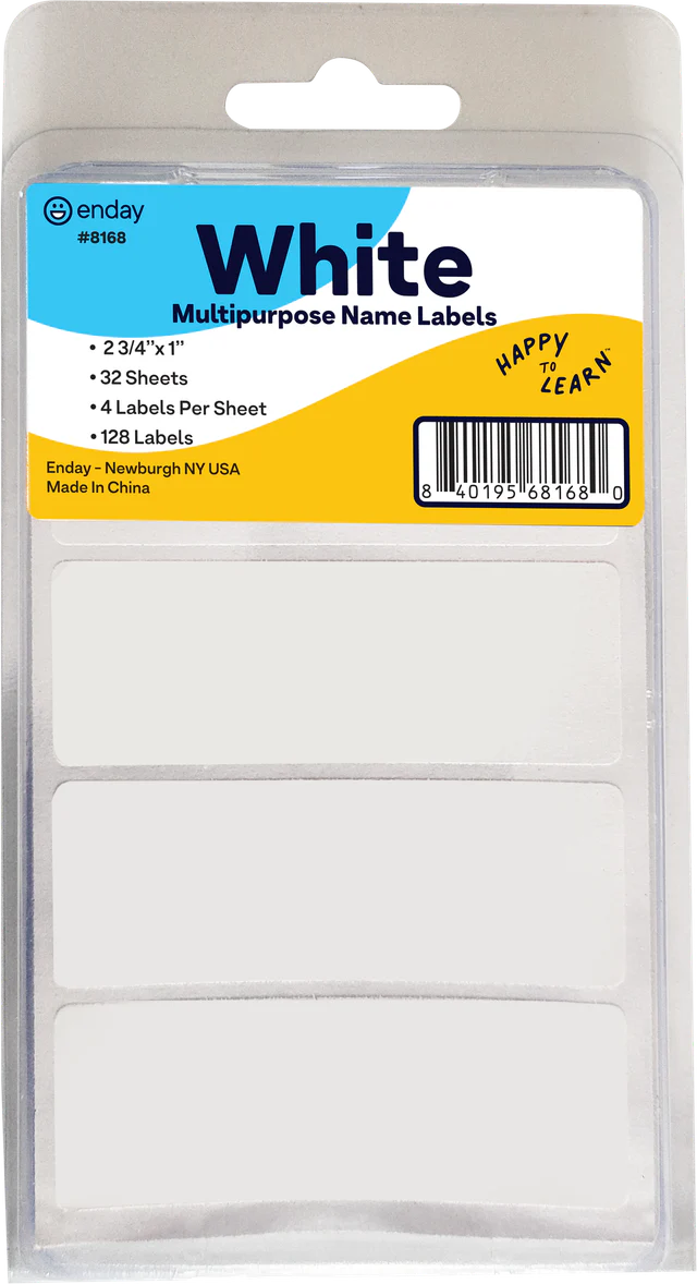 White Multipurpose Name Labels 2 3/4" X 1" (128/Pack)