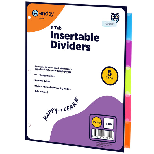 Binder Dividers With Insertable Color Tabs