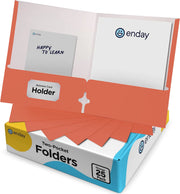 Paper 2-Pockets Portfolio With 3 Prongs 25 Pack