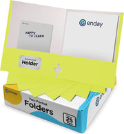 Paper 2-Pockets Portfolio With 3 Prongs 25 Pack