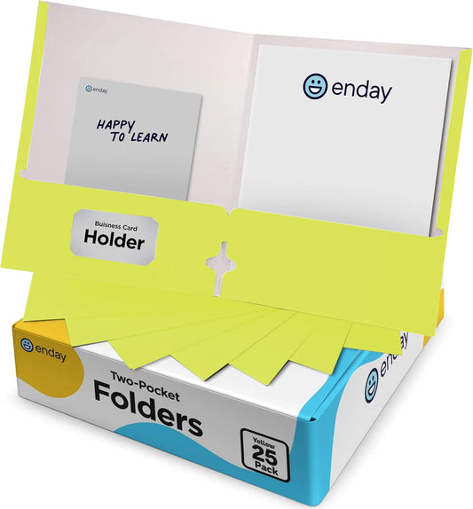 Paper 2-Pockets Portfolio With 3 Prongs 25 Pack