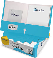 Paper 2-Pockets Portfolio With 3 Prongs 25 Pack