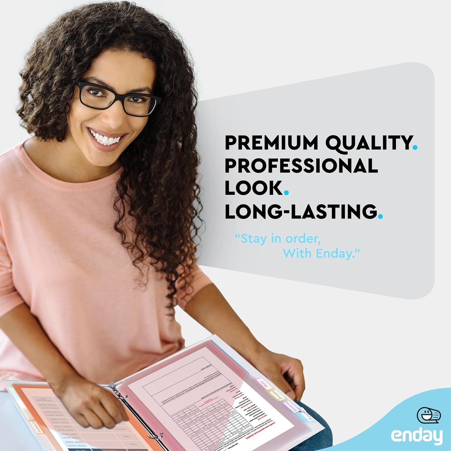 Enday Dividers with Pockets for 3 Ring Binder, 8 Subject Dividers, Plastic Multicolor 8 Pack with Tabs and Pockets