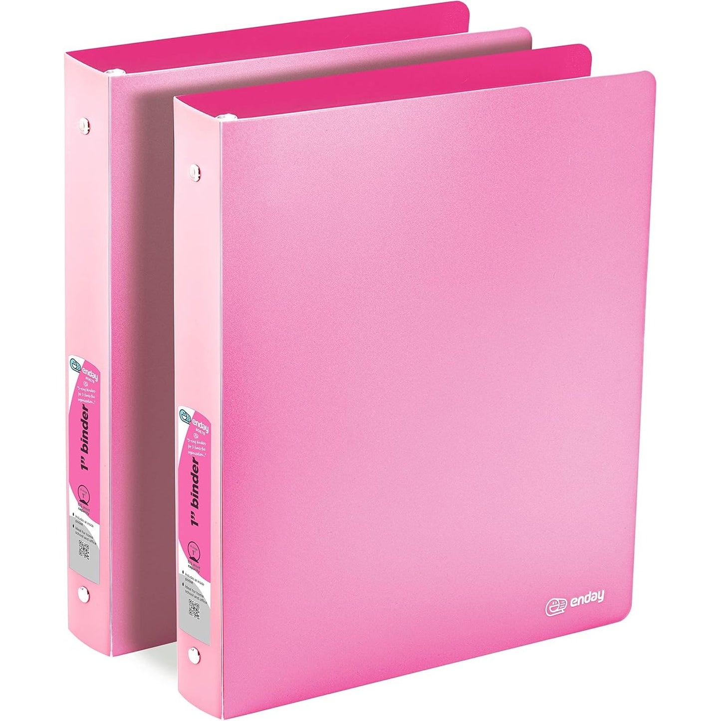 1 Inch Binders 3 Ring Blue, 1â€ Soft Plastic Flexible Cover Round Ring with a Pocket Binder, Holds 175 Sheets, School Supplies Available in Pink, Purple, Red, Green, Grey, 2 PK â€“ by Enday
