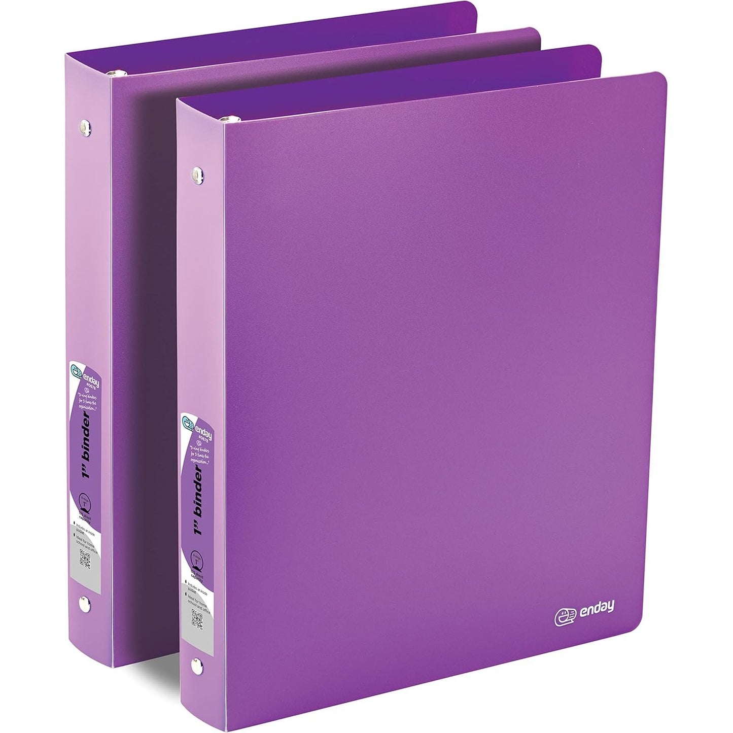 1 Inch Binders 3 Ring Blue, 1â€ Soft Plastic Flexible Cover Round Ring with a Pocket Binder, Holds 175 Sheets, School Supplies Available in Pink, Purple, Red, Green, Grey, 2 PK â€“ by Enday