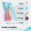 Enday Stackable Pencils in Dazzling, 8 PC Translucent Multi Point Push Fun Pencils with Matching Erasers, Stacking Point Lead Pencil for School Office Kids Teacher,