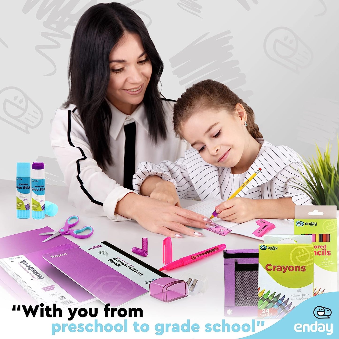 Back to School Supplies Kit - Purple