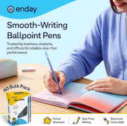 Ballpoint Pens Bulk (60 Pack) 30 Black & 30 Blue - Medium Point