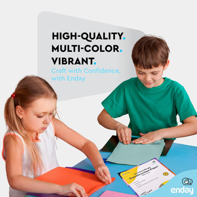 Construction Paper Assorted Colors, 9â€ x 12â€ Standard Weight Colored Construction Paper Bulk, Color Paper for Kids Craft, Arts, and School Projects, 8 Bright Colors Craft Paper, 288 Sheets- by Enday
