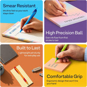 Retractable Ball Point Pens Black Medium Point 75 Pack