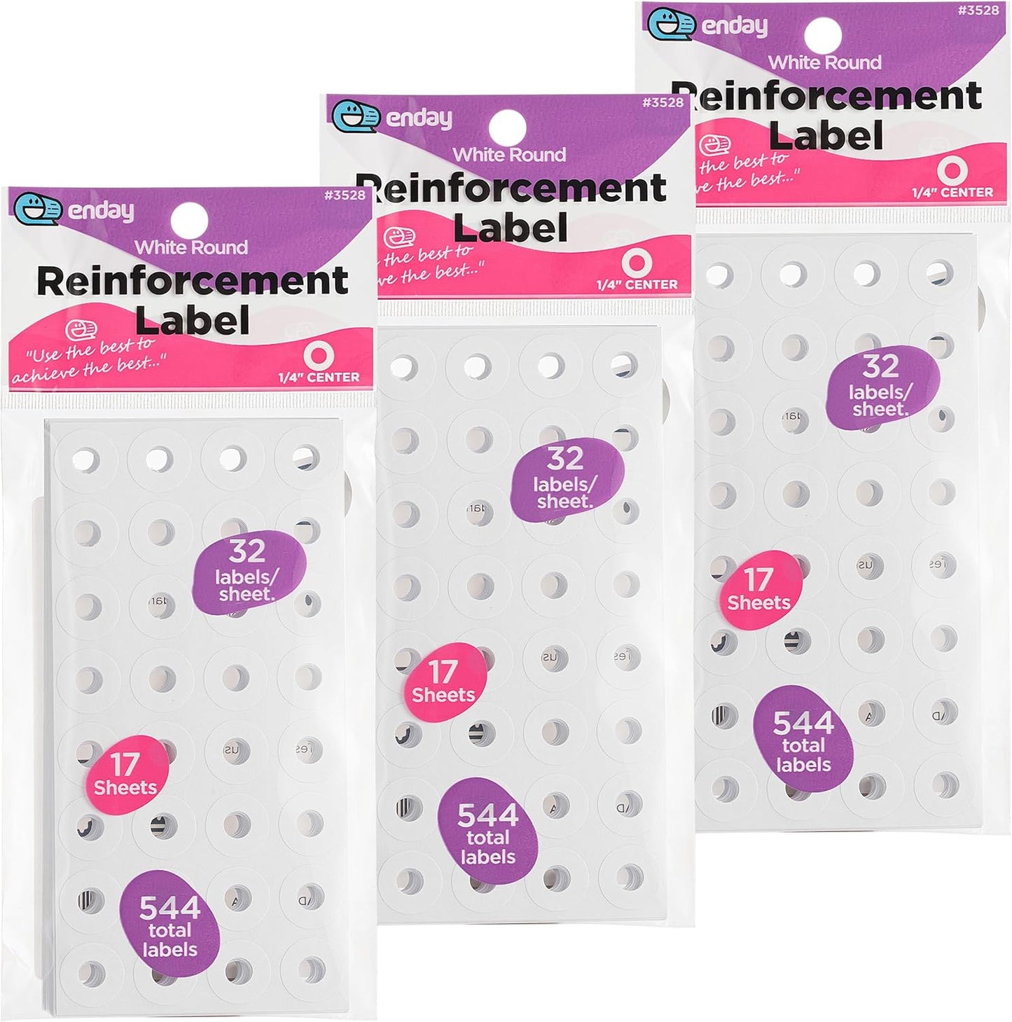 Hole Reinforcement Stickers Pack of 1088 Paper Hole Reinforcements for School Home and Office - by Enday