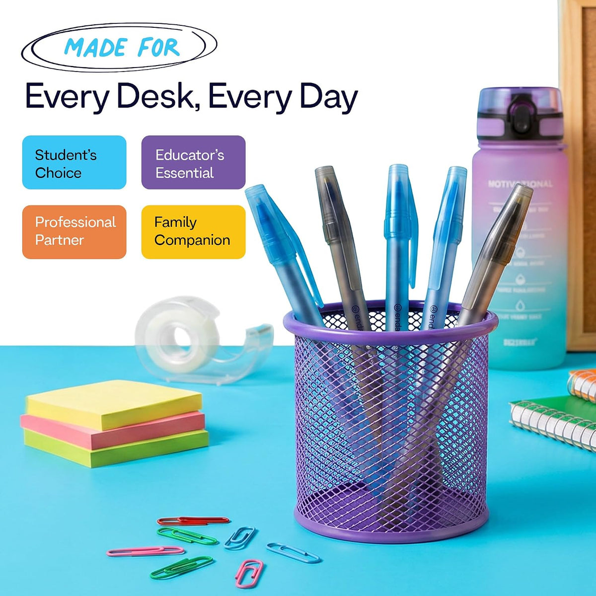 Ballpoint Pens Bulk (400 Pack) 200 Black & 200 Blue - Medium Point