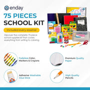 Enday Back to School Supplies Kit - Grades K-5, 83 Piece Back to School Supplies Kit,