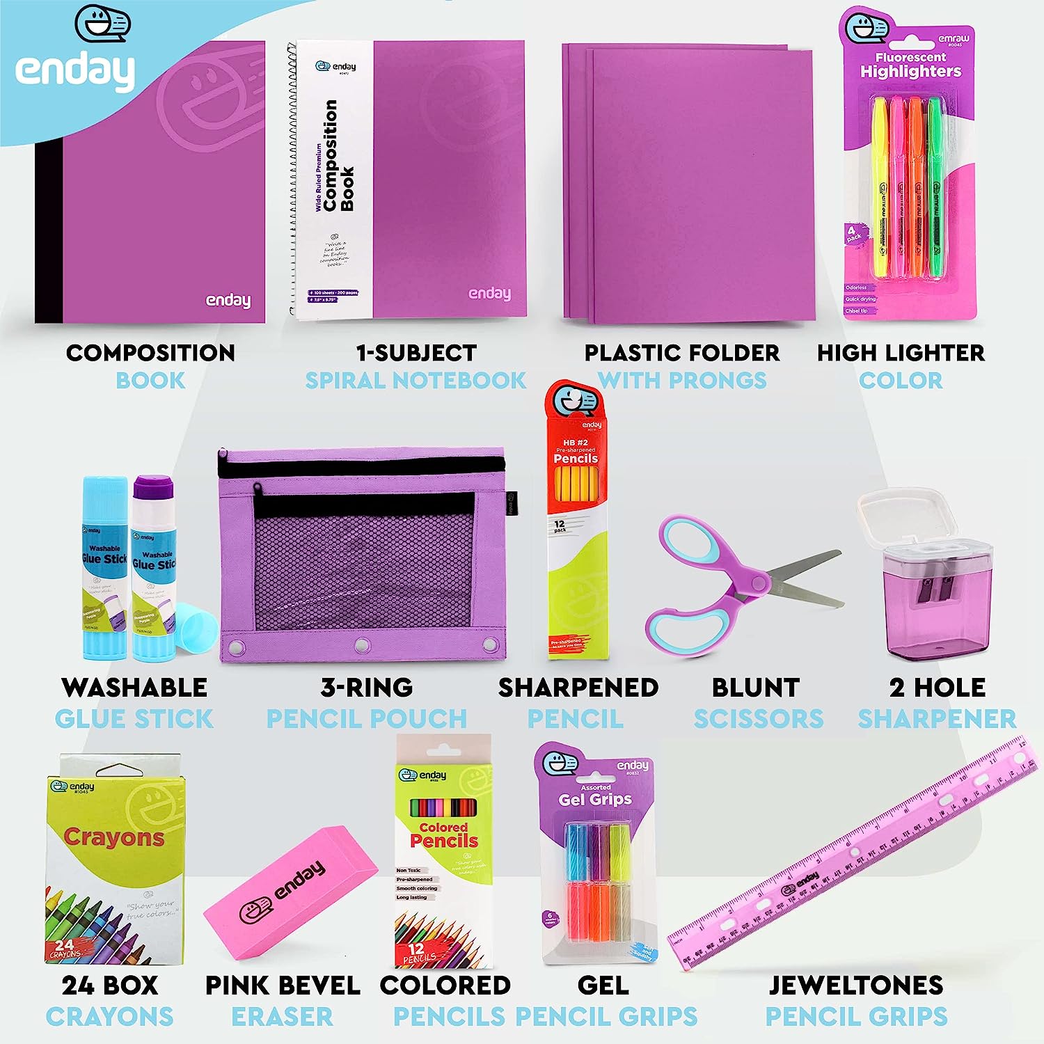 Enday School Kit Color Box, Blue : Target