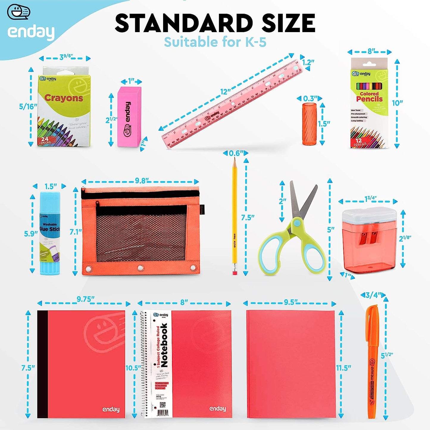 Back to School Supplies Kit - Red