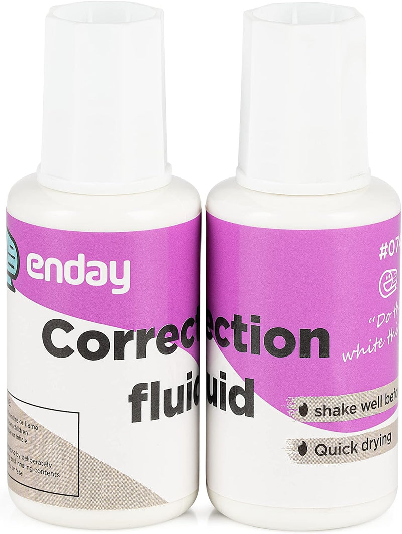 Correction Fluid With Foam Brush 0.7 Fl Oz (15 Ml) (2/Pack)