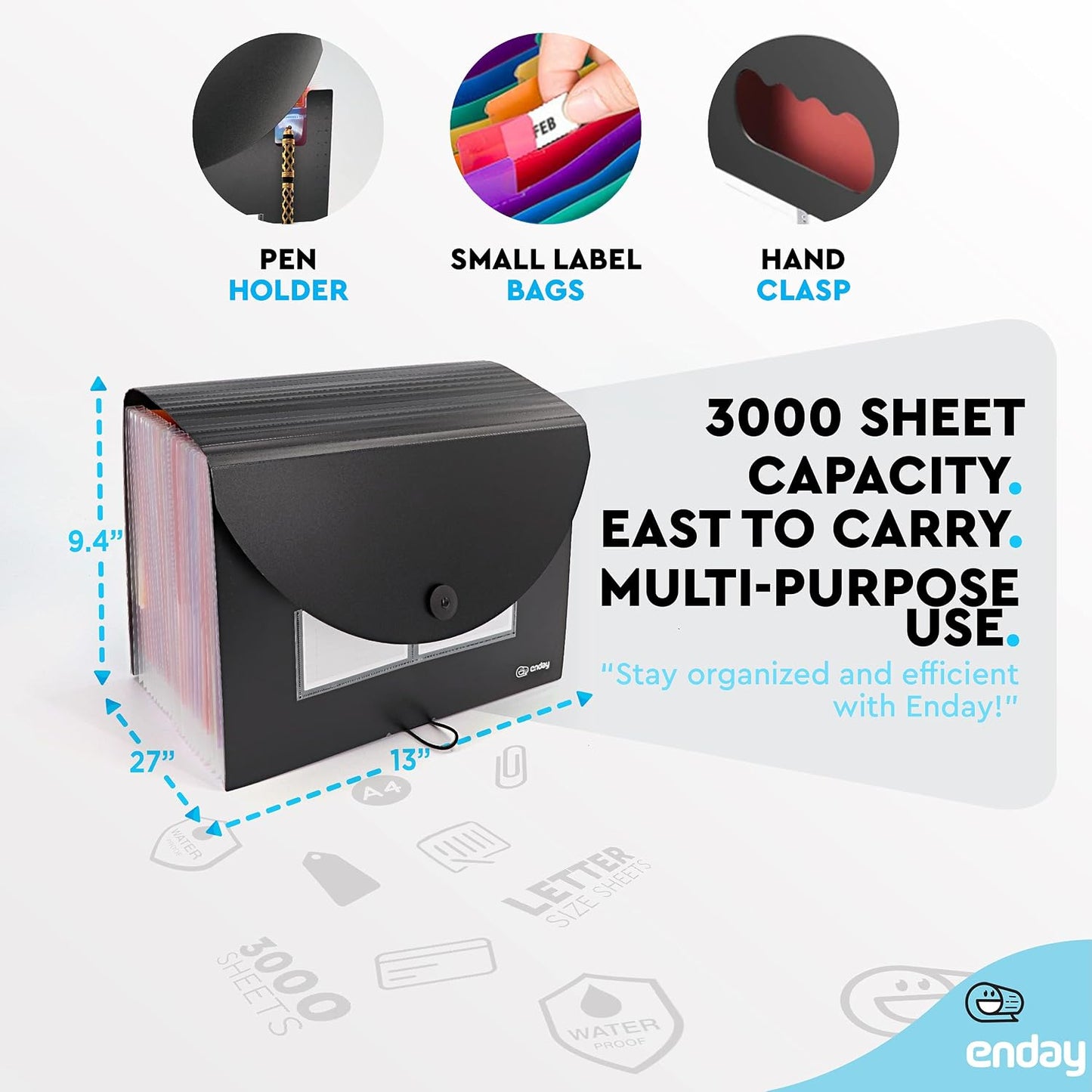 24-Pocket Expanding File Document Holder