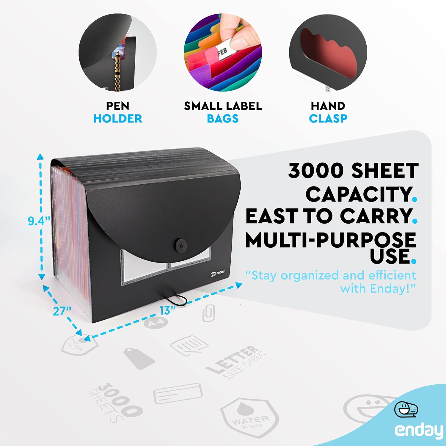 24-Pocket Expanding File Document Holder