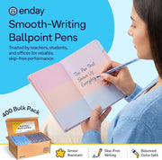 Ballpoint Pens Bulk (400 Pack) 200 Black & 200 Blue - Medium Point