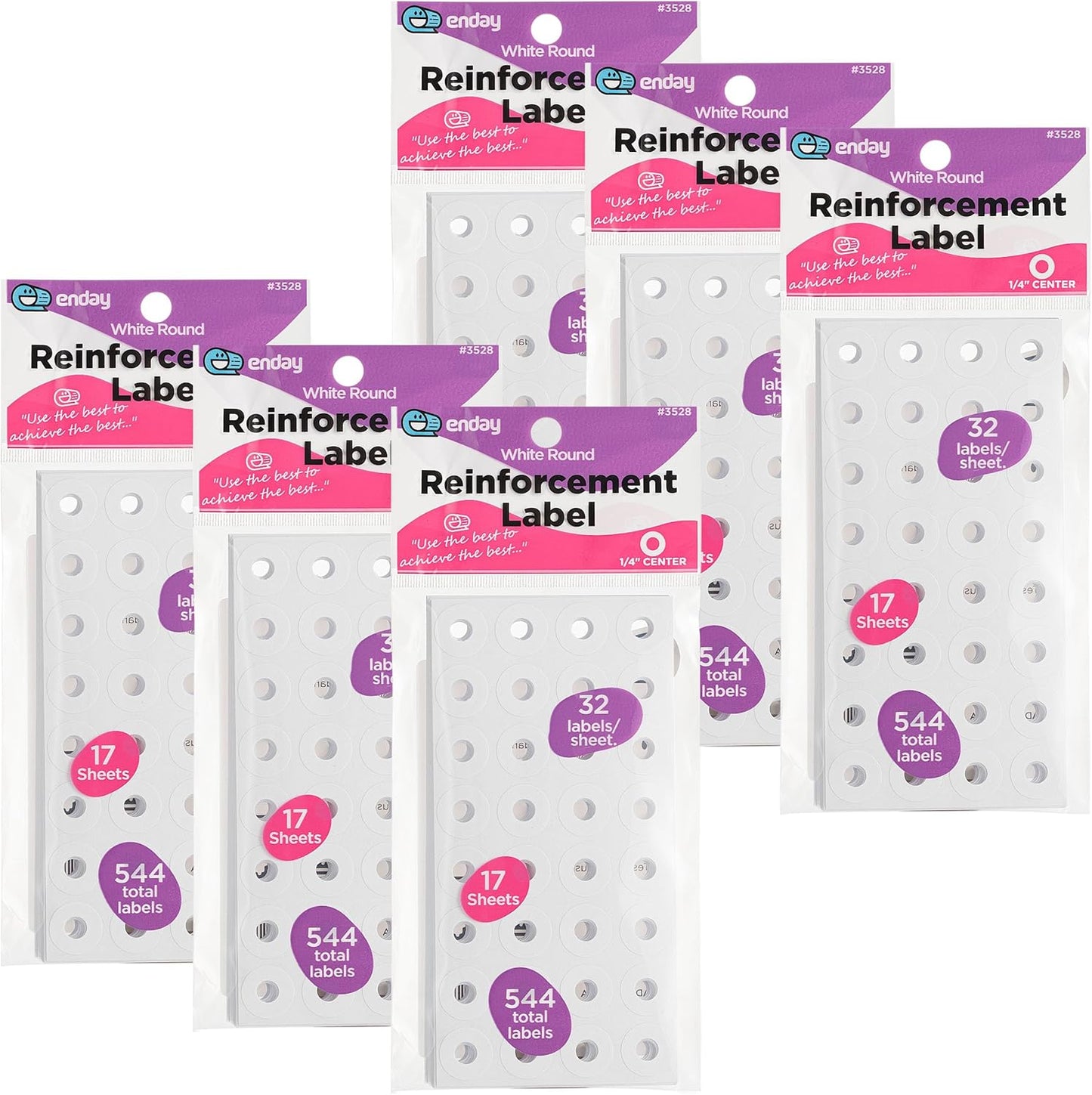 Hole Reinforcement Stickers Pack of 1088 Paper Hole Reinforcements for School Home and Office - by Enday