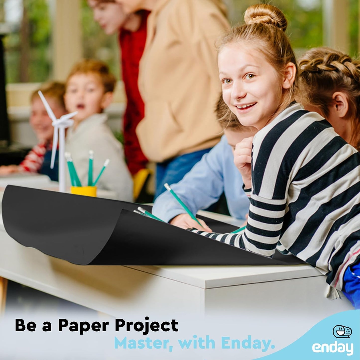 Emraw Poster Board Lightweight Craft Backing Boards for Presentations Office Sign Blank Painting Board Smooth Surface Poster Sheets for School Pack of 5 (Black)