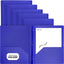 Plastic Folders with Pockets and Prongs Black, Two Pocket Folder with Brads, 3 Prong Folders with Pockets for Letter Size Sheets (6 Pack) - by Enday