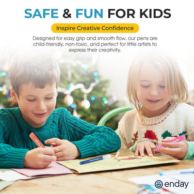 Glitter Glue Pens - 12 Pack Arts & Crafts Glitter Pen, Washable & Non-Toxic, Glitter Glue Pens for Christmas Stockings & Decorating Supplies, 10.5 ML - by Enday