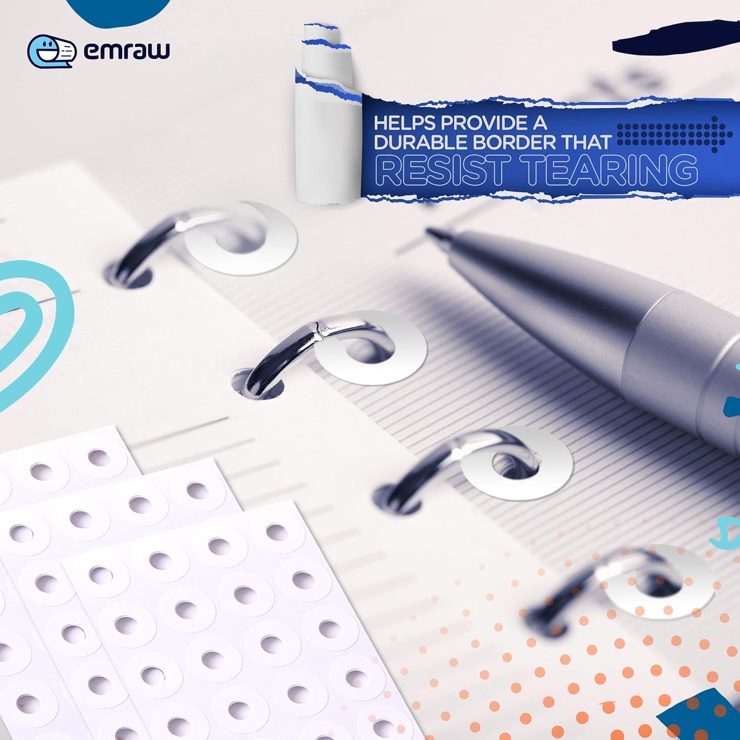 Hole Reinforcement Stickers Pack of 1088 Paper Hole Reinforcements for School Home and Office - by Enday