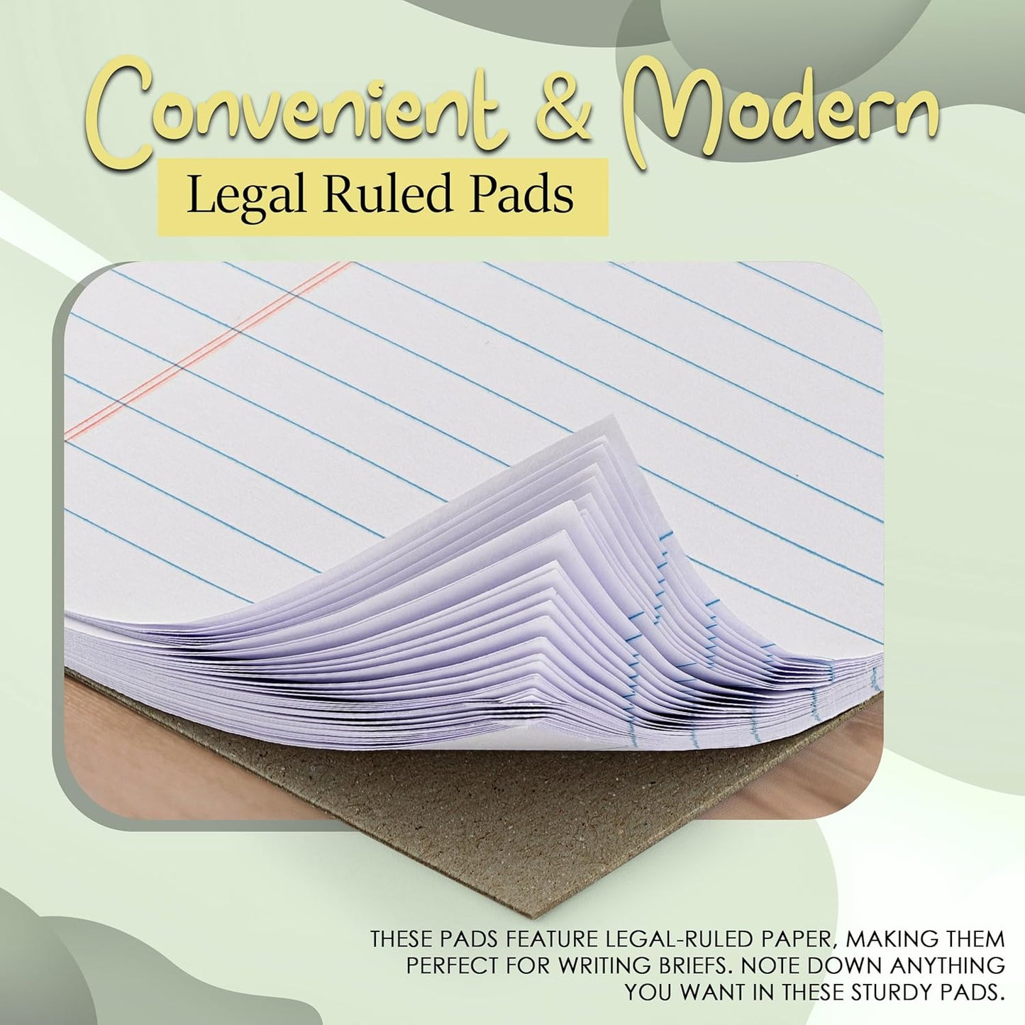 Enday Legal Pads 8.5 x 11 Inch, (12 Pack) 50 Sheets per Notepad, White Note Pads, Legal Ruled Writing Pad with Perforated Pages, White Paper Legal Pad for Work and Note-Taking.