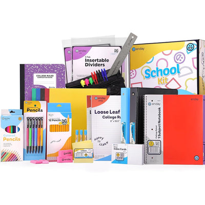 Enday Back to School Supplies High School and College, Premium Quality Kids Supplies Kit For Girls and Boys, 77 Pieces