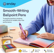 Retractable Ball Point Pens Black Medium Point 75 Pack